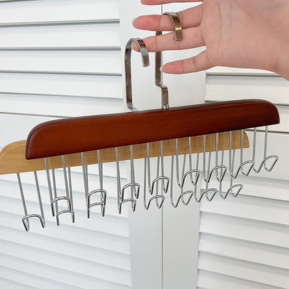 Wooden Suspender Hanger with 8 Hooks