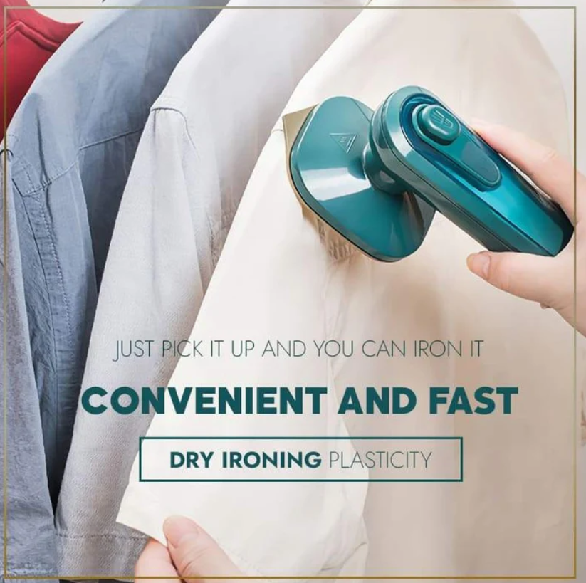 Portable handheld steam ironing machine