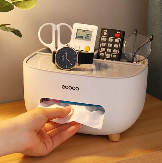 ECOCO Multifunctional Tissue Box with Napkin & Pen Holder