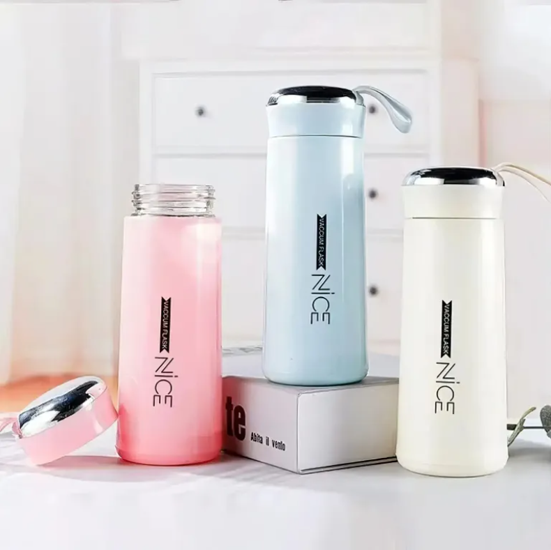 New Stylish Nice Water Bottle 400ml Colorful Water Cup - 1Pc