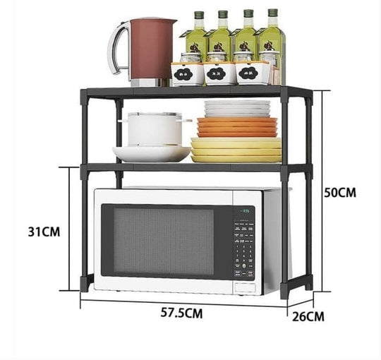 Multifunction Kitchen Storage Rack for Microwave & Oven | Metal & Plastic Multi-Layer Shelf Organize