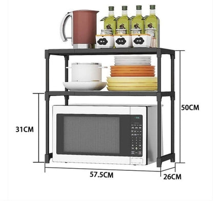 Multifunction Kitchen Storage Rack for Microwave & Oven | Metal & Plastic Multi-Layer Shelf Organize