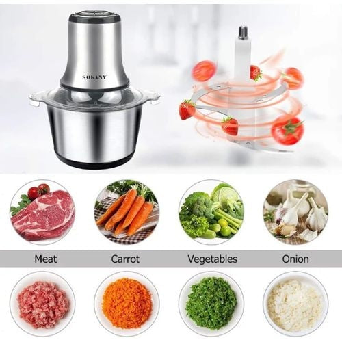 3L Electric Stainless Steel Meat Grinder & Food Chopper | Powerful Kitchen Meat & Vegetable Processor