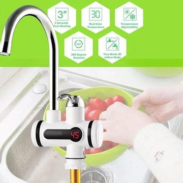 Instant Electric Hot Water Heater Faucet with LED Display | Fast Heating Kitchen Tap – Runstore.pk