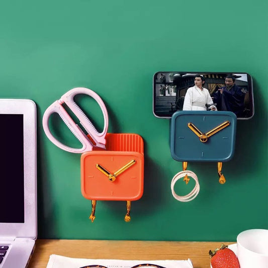 Clock Shaped Wall Mounted Phone Holder
