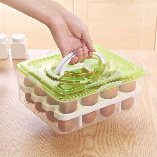 2-Layer Portable Egg Storage Box with Lid