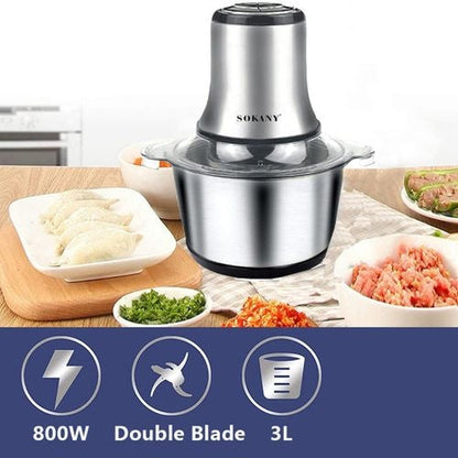 3L Electric Stainless Steel Meat Grinder & Food Chopper | Powerful Kitchen Meat & Vegetable Processor