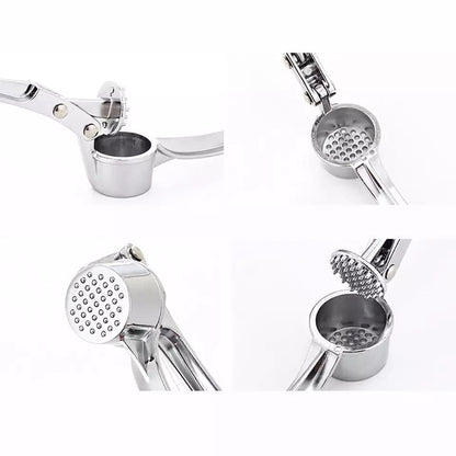 Stainless Steel Garlic Press Crusher – Ginger & Garlic Mincer Tool