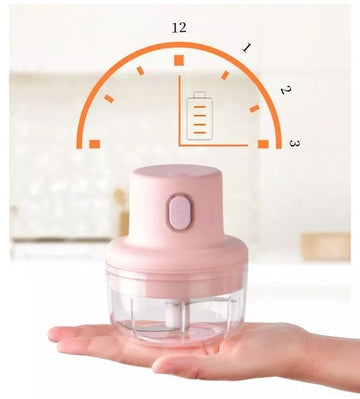 USB Rechargeable Mini Electric Chopper (100ml + 250ml Double Cup) | Portable Vegetable, Meat & Fruit Cutter