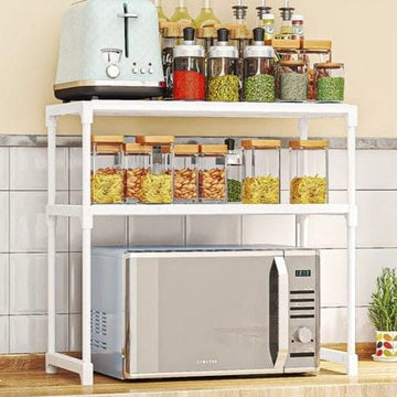 Multifunction Kitchen Storage Rack for Microwave & Oven | Metal & Plastic Multi-Layer Shelf Organize