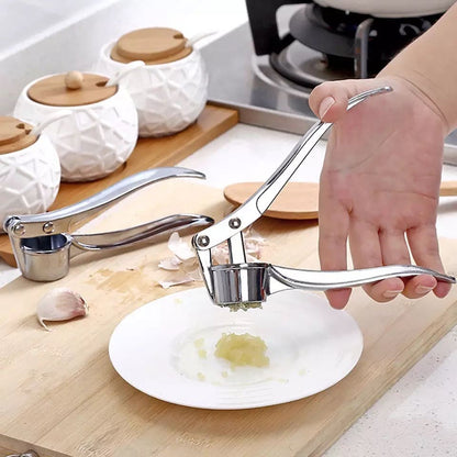 Stainless Steel Garlic Press Crusher – Ginger & Garlic Mincer Tool