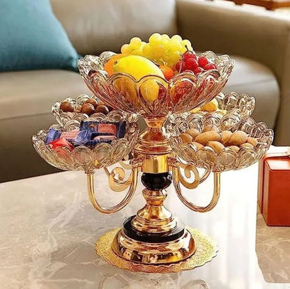 360 Degree Rotating Fruit Plates Creative Living Room Party Tray Stand