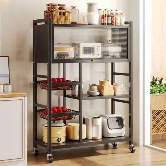 kitchen rack with dish rack oven and air fryer storage