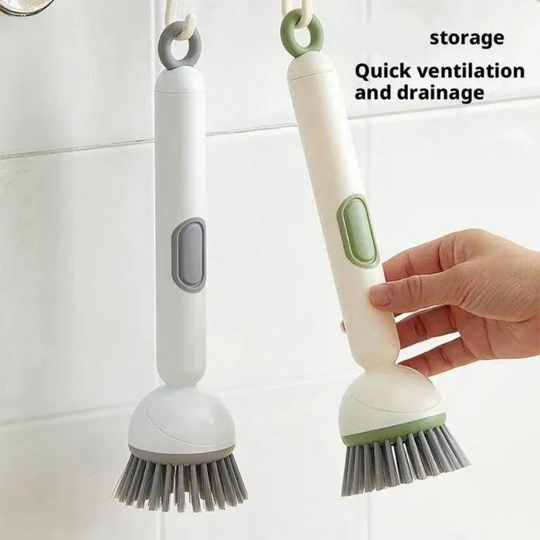 6 in 1 Rotating Soap Dispensing Dish Brush – 360° Kitchen Cleaning Brush with Liquid Dispenser