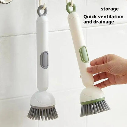 6 in 1 Rotating Soap Dispensing Dish Brush – 360° Kitchen Cleaning Brush with Liquid Dispenser