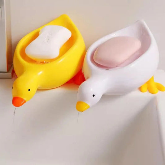Duck-Shaped Self-Draining Soap Holder Tray