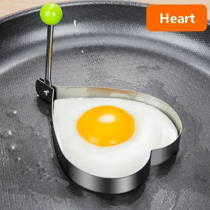Stainless Steel Fried Egg & Pancake Mold Set 4 Shapes