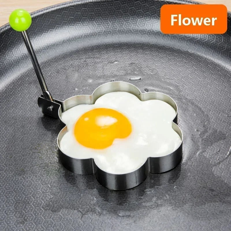 Stainless Steel Fried Egg & Pancake Mold Set 4 Shapes