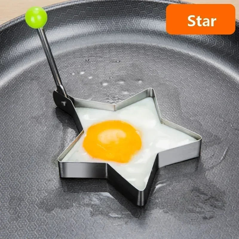 Stainless Steel Fried Egg & Pancake Mold Set 4 Shapes