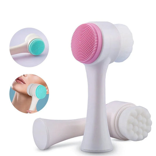 3D Silicone Face Massager Brush with Soft Bristles