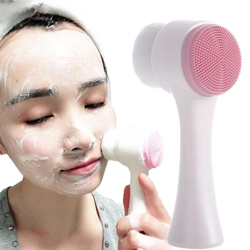 3D Silicone Face Massager Brush with Soft Bristles