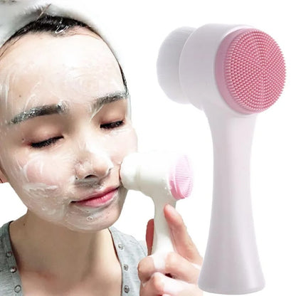 3D Silicone Face Massager Brush with Soft Bristles