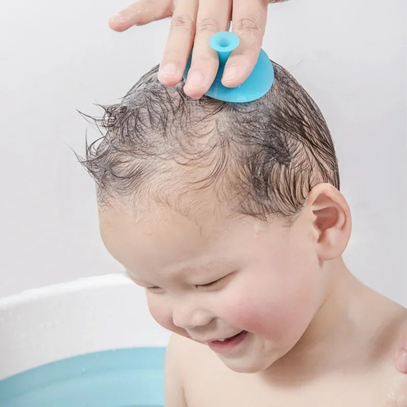 Silicone Baby Shampoo Brush Soft Hair Washing Massage Brush - 1Pc