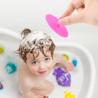 Silicone Baby Shampoo Brush Soft Hair Washing Massage Brush - 1Pc