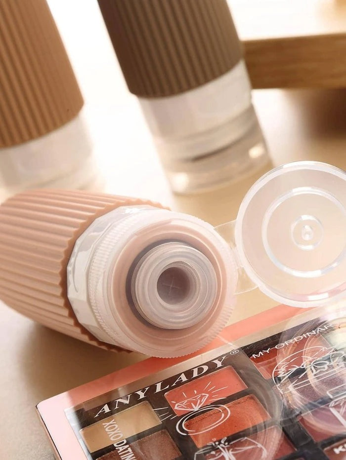 4-Piece Silicone Travel Bottle Set – Refillable Toiletry Bottles