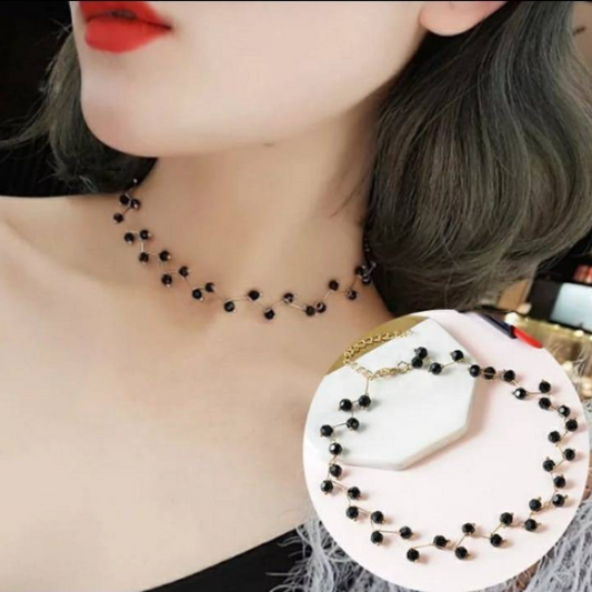 Black Pearl Choker Necklace For Women & Girls - 1Pc