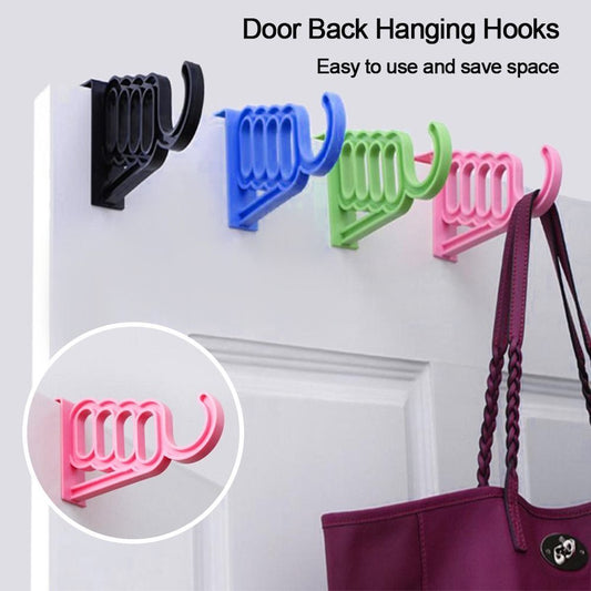 4 Hole Durable Plastic Door Hangers For Clothes Over Door Hanger Hooks - 3Pcs