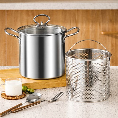 3.5L Stainless Steel Deep Fry Pot – Kitchen Fryer with Oil Strainer