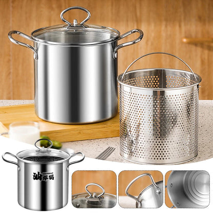 3.5L Stainless Steel Deep Fry Pot – Kitchen Fryer with Oil Strainer