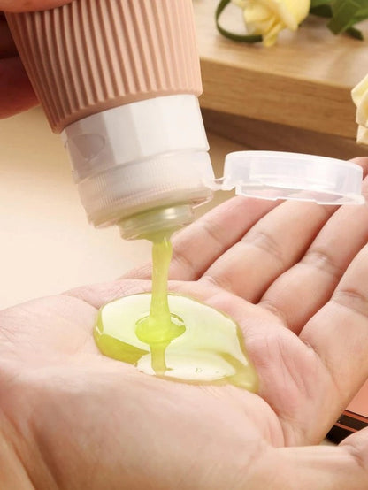 4-Piece Silicone Travel Bottle Set – Refillable Toiletry Bottles