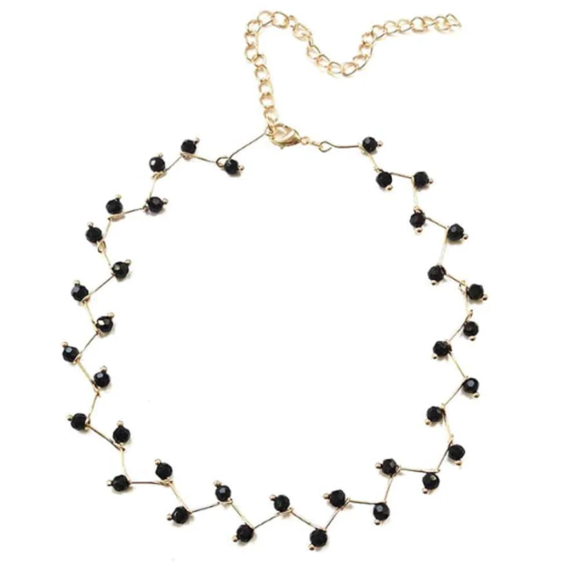 Black Pearl Choker Necklace For Women & Girls - 1Pc