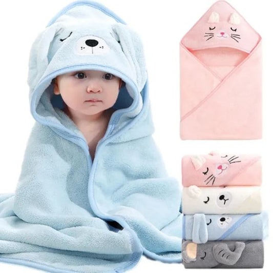 Cute Cartoon Animal Baby Bath Shawl & Swaddle Wrap
