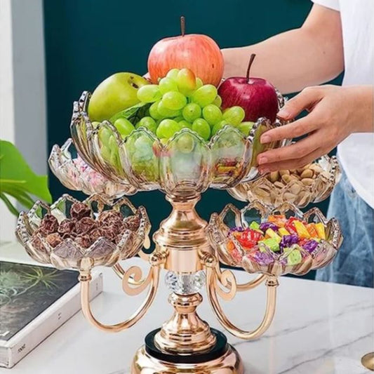 360 Degree Rotating Fruit Plates Creative Living Room Party Tray Stand