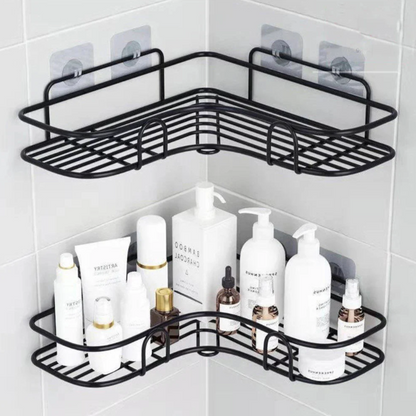 Wall-Mounted Metal Corner Storage Rack for Bathroom