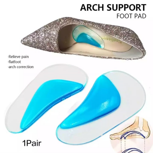 Flat Foot Arch Support Orthopedic Gel Insoles Soft Silicone Pads 1 Pair