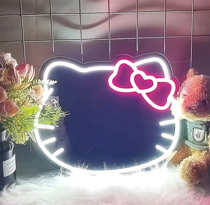 Hello Kitty LED Vanity Makeup Mirror with Soft Glow Light & Cute Bow Design