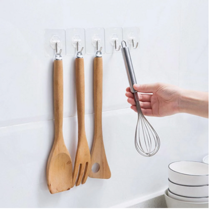Transparent Self-Adhesive Wall Hooks Waterproof Heavy-Duty 10Kg