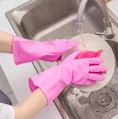 Waterproof Reusable Rubber Gloves for Dish Washing - 1Pair