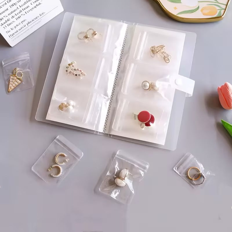 84 Grid Jewelry Organizer Book with Portable Storage Compartments