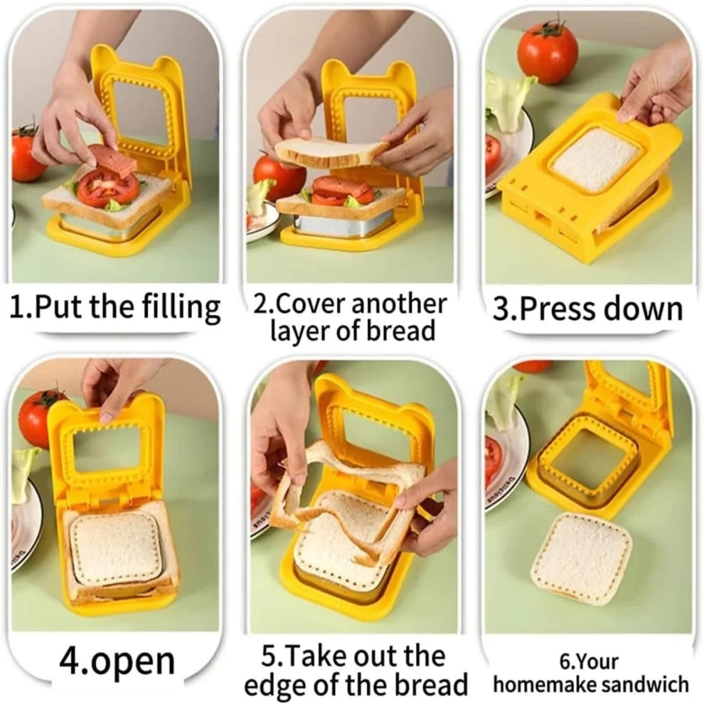 Stainless Steel Sandwich Cutter & Sealer for Kids Fun Lunch Maker